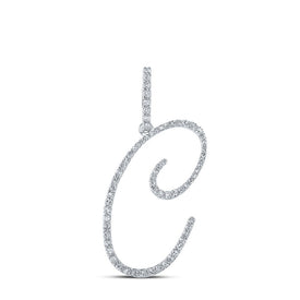 Captivating Brilliance Diamond Initial Pendant Top view from the 10Kt White Gold Womens Round Diamond C Initial Letter Pendant 3 8 Cttwpin212699 collection by Splendid Jewellery