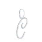 Captivating Brilliance Diamond Initial Pendant Side view from the 10Kt White Gold Womens Round Diamond C Initial Letter Pendant 3 8 Cttwpin212699 collection by Splendid Jewellery