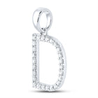 Dazzling Diamond Initial Pendant - 10kt White Gold Round Diamond D Initial Letter Pendant 1/4 Cttw Side view from the 10Kt White Gold Womens Round Diamond D Initial Letter Pendant 1 4 Cttwpin289016 collection by Splendid Jewellery