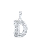 10kt White Gold Diamond Initial Pendant - Personalized Elegance Top view from the 10Kt White Gold Womens Round Diamond D Initial Letter Pendant 1 5 Cttwpin216085 collection by Splendid Jewellery