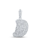 Dazzling Diamond Initial Pendant in 10kt White Gold Top view from the 10Kt White Gold Womens Round Diamond D Initial Letter Pendant 1 5 Cttwpin216502 collection by Splendid Jewellery