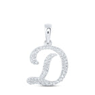 Dazzling Diamond Initial Pendant in 10kt White Gold - Personalized Elegance at its Finest Top view from the 10Kt White Gold Womens Round Diamond D Initial Letter Pendant 1 5 Cttwpin216339 collection by Splendid Jewellery