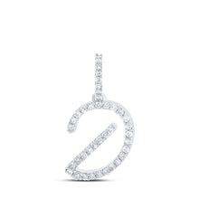 Load image into Gallery viewer, 10kt White Gold Diamond Initial Pendant - Personalized Elegance and Sparkling Brilliance Top view from the 10Kt White Gold Womens Round Diamond D Initial Letter Pendant 1 6 Cttwpin219638 collection by Splendid Jewellery