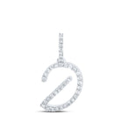 10kt White Gold Diamond Initial Pendant - Personalized Elegance and Sparkling Brilliance Top view from the 10Kt White Gold Womens Round Diamond D Initial Letter Pendant 1 6 Cttwpin219638 collection by Splendid Jewellery