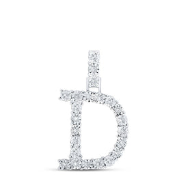 Dazzling Diamond Initial Pendant in 10kt White Gold | Elegant Letter 