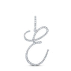 Enchanting Diamond E Initial Pendant: 10kt White Gold Womens Round Diamond Letter Pendant 1/2 Cttw Top view from the 10Kt White Gold Womens Round Diamond E Initial Letter Pendant 1 2 Cttwpin212664 collection by Splendid Jewellery