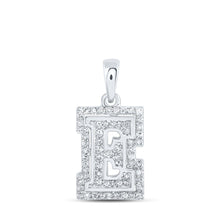 Load image into Gallery viewer, Elegant Diamond Monogram Pendant | 10kt White Gold Womens Round Diamond E Initial Letter Pendant 1/5 Cttw | Splendid Jewellery Top view from the 10Kt White Gold Womens Round Diamond E Initial Letter Pendant 1 5 Cttwpin216081 collection by Splendid Jewellery
