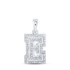 Elegant Diamond Monogram Pendant | 10kt White Gold Womens Round Diamond E Initial Letter Pendant 1/5 Cttw | Splendid Jewellery Top view from the 10Kt White Gold Womens Round Diamond E Initial Letter Pendant 1 5 Cttwpin216081 collection by Splendid Jewellery