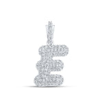 Ethereal Elegance Diamond Initial Pendant Top view from the 10Kt White Gold Womens Round Diamond E Initial Letter Pendant 1 5 Cttwpin216507 collection by Splendid Jewellery
