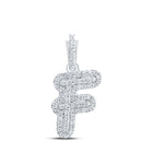 10kt White Gold Diamond Initial & Letter Pendant: A Personalized Touch of Elegance Top view from the 10Kt White Gold Womens Round Diamond F Initial Letter Pendant 1 6 Cttwpin216504 collection by Splendid Jewellery