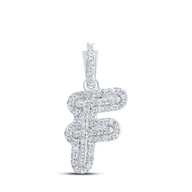 10kt White Gold Diamond Initial & Letter Pendant: A Personalized Touch of Elegance Top view from the 10Kt White Gold Womens Round Diamond F Initial Letter Pendant 1 6 Cttwpin216504 collection by Splendid Jewellery