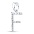 Splendid Jewellery 10kt White Gold Diamond Initial Pendant - Personalized Elegance Side view from the 10Kt White Gold Womens Round Diamond F Initial Letter Pendant 1 8 Cttwpin289033 collection by Splendid Jewellery