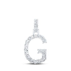 Sparkling Diamond Initial Pendant in 10kt White Gold Top view from the 10Kt White Gold Womens Round Diamond G Initial Letter Pendant 1 10 Cttwpin219181 collection by Splendid Jewellery