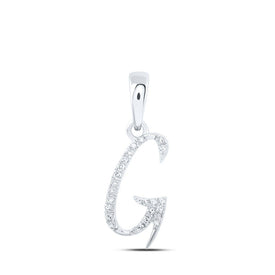 Elegant Brilliance: 10kt White Gold Womens Round Diamond G Initial Letter Pendant Top view from the 10Kt White Gold Womens Round Diamond G Initial Letter Pendant 1 12 Cttwpin216893 collection by Splendid Jewellery
