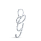 Glamorous Diamond G Initial Pendant in 10kt White Gold Side view from the 10Kt White Gold Womens Round Diamond G Initial Letter Pendant 1 2 Cttwpin217000 collection by Splendid Jewellery
