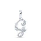 Glamorous Diamond Initial Pendant in 10kt White Gold Top view from the 10Kt White Gold Womens Round Diamond G Initial Letter Pendant 1 6 Cttwpin216393 collection by Splendid Jewellery