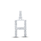 10kt White Gold Diamond Initial & Letter Pendant - Personalized Elegance and Sparkling Sophistication Top view from the 10Kt White Gold Womens Round Diamond H Initial Letter Pendant 1 10 Cttwpin219189 collection by Splendid Jewellery