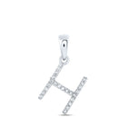 Splendid Jewellery 10kt White Gold Diamond Initial Pendant Top view from the 10Kt White Gold Womens Round Diamond H Initial Letter Pendant 1 10 Cttwpin216119 collection by Splendid Jewellery