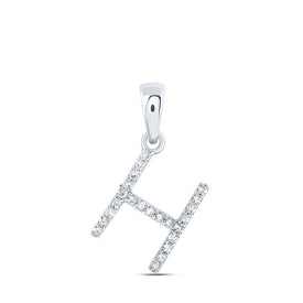 Splendid Jewellery 10kt White Gold Diamond Initial Pendant Top view from the 10Kt White Gold Womens Round Diamond H Initial Letter Pendant 1 10 Cttwpin216119 collection by Splendid Jewellery