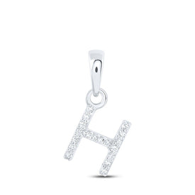 10kt White Gold Diamond Initial & Letter Pendant | Splendid Jewellery Top view from the 10Kt White Gold Womens Round Diamond H Initial Letter Pendant 1 20 Cttwpin216964 collection by Splendid Jewellery