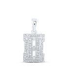 Sparkling Diamond Initial Pendant - 10kt White Gold Womens Round Diamond H Initial Letter Pendant 1/5 Cttw Top view from the 10Kt White Gold Womens Round Diamond H Initial Letter Pendant 1 5 Cttwpin216018 collection by Splendid Jewellery
