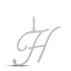 10kt White Gold Diamond Initial Pendant - Personalize Your Style with Elegance and Brilliance Top view from the 10Kt White Gold Womens Round Diamond H Initial Letter Pendant 5 8 Cttwpin217005 collection by Splendid Jewellery