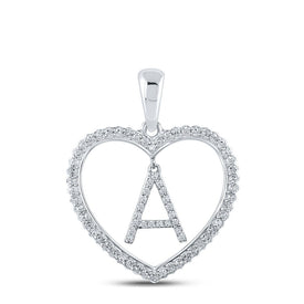 Romantic Radiance: 10kt White Gold Diamond Heart 