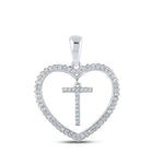 Splendid Jewellery 10kt White Gold Heart T Diamond Initial Pendant Top view from the 10Kt White Gold Womens Round Diamond Heart T Letter Pendant 1 4 Cttwpin210456 collection by Splendid Jewellery