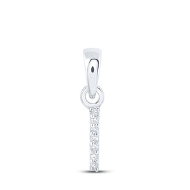 Elegant Diamond Initial & Letter Pendant in 10kt White Gold Top view from the 10Kt White Gold Womens Round Diamond I Initial Letter Pendant 02 Cttwpin216963 collection by Splendid Jewellery