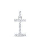 Sparkling Diamond Initial Pendant in 10kt White Gold Top view from the 10Kt White Gold Womens Round Diamond I Initial Letter Pendant 1 10 Cttwpin219110 collection by Splendid Jewellery