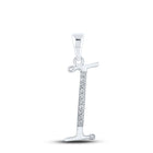 Elegant Initial Sparkle Pendant | 10kt White Gold Diamond Initial Pendant 1/12 Cttw | Splendid Jewellery Top view from the 10Kt White Gold Womens Round Diamond I Initial Letter Pendant 1 12 Cttwpin280664 collection by Splendid Jewellery