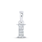 10kt White Gold Diamond Initial Pendant: A Radiant Reflection of Elegance Top view from the 10Kt White Gold Womens Round Diamond I Initial Letter Pendant 1 20 Cttwpin216282 collection by Splendid Jewellery