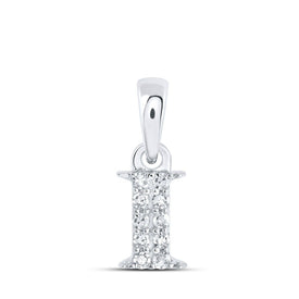 10kt White Gold Diamond Initial Pendant: A Radiant Reflection of Elegance Top view from the 10Kt White Gold Womens Round Diamond I Initial Letter Pendant 1 20 Cttwpin216282 collection by Splendid Jewellery