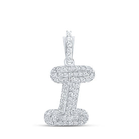 10kt White Gold Diamond Initial Pendant: Personalized Elegance in Every Letter Top view from the 10Kt White Gold Womens Round Diamond I Initial Letter Pendant 1 6 Cttwpin216503 collection by Splendid Jewellery