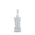 Sparkling Diamond Initial Pendant in 10kt White Gold - Personalized Elegance and Style Top view from the 10Kt White Gold Womens Round Diamond I Initial Letter Pendant 1 8 Cttwpin216019 collection by Splendid Jewellery
