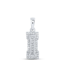 Sparkling Diamond Initial Pendant in 10kt White Gold - Personalized Elegance and Style Top view from the 10Kt White Gold Womens Round Diamond I Initial Letter Pendant 1 8 Cttwpin216019 collection by Splendid Jewellery