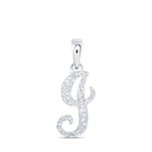 Splendid Jewellery 10kt White Gold Diamond Initial Pendant - Personalized Elegance Top view from the 10Kt White Gold Womens Round Diamond I Initial Letter Pendant 1 8 Cttwpin216365 collection by Splendid Jewellery