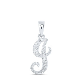 Splendid Jewellery 10kt White Gold Diamond Initial Pendant - Personalized Elegance Top view from the 10Kt White Gold Womens Round Diamond I Initial Letter Pendant 1 8 Cttwpin216365 collection by Splendid Jewellery