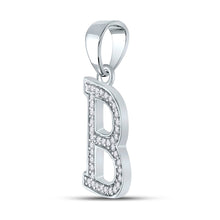 Load image into Gallery viewer, 10kt White Gold Diamond Initial Pendant - Personalized Elegance Side view from the 10Kt White Gold Womens Round Diamond Initial B Letter Pendant 1 12 Cttwpin281740 collection by Splendid Jewellery