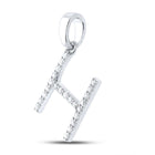 Splendid Jewellery 10kt White Gold Diamond Initial & Letter Pendant Side view from the 10Kt White Gold Womens Round Diamond Initial H Letter Pendant 1 5 Cttwpin289098 collection by Splendid Jewellery