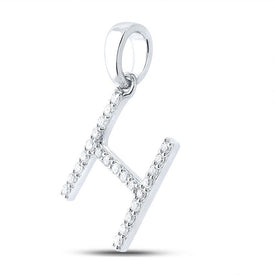 Splendid Jewellery 10kt White Gold Diamond Initial & Letter Pendant Side view from the 10Kt White Gold Womens Round Diamond Initial H Letter Pendant 1 5 Cttwpin289098 collection by Splendid Jewellery