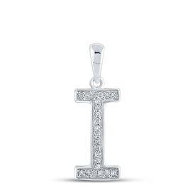 10kt White Gold Diamond Initial I Letter Pendant - A Personalized Symbol of Elegance and Sentiment Top view from the 10Kt White Gold Womens Round Diamond Initial I Letter Pendant 1 20 Cttwpin210640 collection by Splendid Jewellery