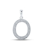 10kt White Gold Diamond Initial O Pendant - A Timeless Symbol of Elegance and Personalization Top view from the 10Kt White Gold Womens Round Diamond Initial O Letter Pendant 1 10 Cttwpin210612 collection by Splendid Jewellery