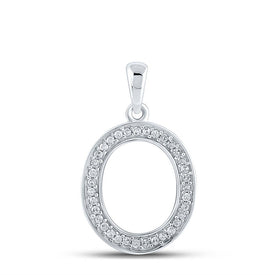 10kt White Gold Diamond Initial O Pendant - A Timeless Symbol of Elegance and Personalization Top view from the 10Kt White Gold Womens Round Diamond Initial O Letter Pendant 1 10 Cttwpin210612 collection by Splendid Jewellery