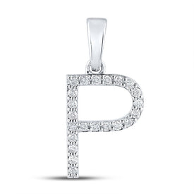 Sparkling Initial Sparkle Pendant | 10kt White Gold Womens Round Diamond Initial P Letter Pendant 1/6 Cttw | Splendid Jewellery Top view from the 10Kt White Gold Womens Round Diamond Initial P Letter Pendant 1 6 Cttwpin289228 collection by Splendid Jewellery
