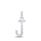 Radiant Reflections: 10kt White Gold Diamond Initial Pendant Top view from the 10Kt White Gold Womens Round Diamond J Initial Letter Pendant 1 12 Cttwpin219117 collection by Splendid Jewellery
