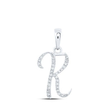 Load image into Gallery viewer, Enchanting Diamond Initial Pendant in 10kt White Gold Top view from the 10Kt White Gold Womens Round Diamond K Initial Letter Pendant 1 10 Cttwpin216866 collection by Splendid Jewellery