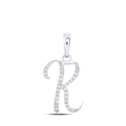 Enchanting Diamond Initial Pendant in 10kt White Gold Top view from the 10Kt White Gold Womens Round Diamond K Initial Letter Pendant 1 10 Cttwpin216866 collection by Splendid Jewellery