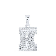 Load image into Gallery viewer, Splendid Jewellery 10kt White Gold Diamond Initial Pendant - Personalized Elegance Top view from the 10Kt White Gold Womens Round Diamond K Initial Letter Pendant 1 5 Cttwpin216034 collection by Splendid Jewellery