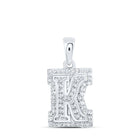 Splendid Jewellery 10kt White Gold Diamond Initial Pendant - Personalized Elegance Top view from the 10Kt White Gold Womens Round Diamond K Initial Letter Pendant 1 5 Cttwpin216034 collection by Splendid Jewellery